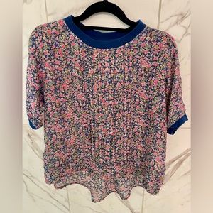 Anthropologie, One Fine Day, short sleeve silk T-shirt top